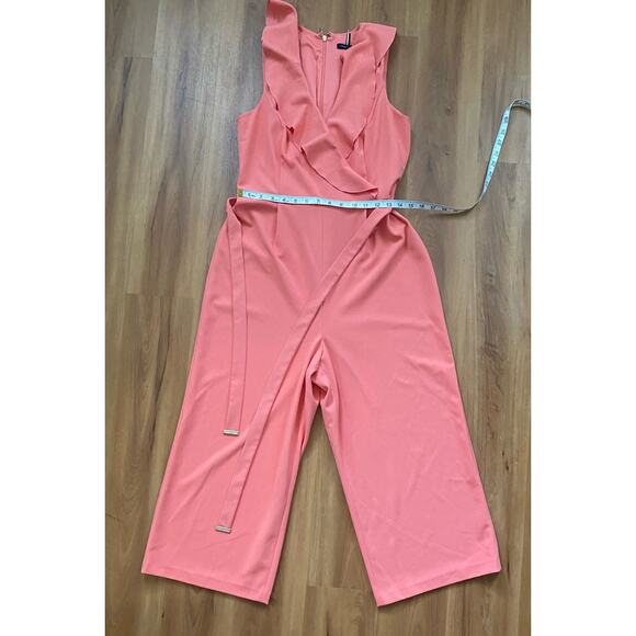 Women’s Tommy Hilfiger Size 8 color Peach Jumpsuit belted - Picture 8 of 12